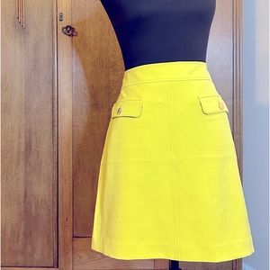 Loft pocket front skirt in mustard